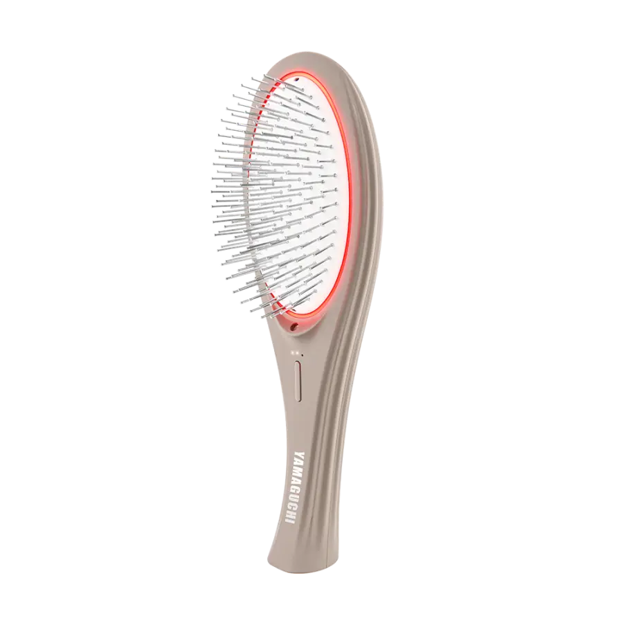 Массажная расческа с миостимуляцией Yamaguchi EMS Hair Brush Сappuccino